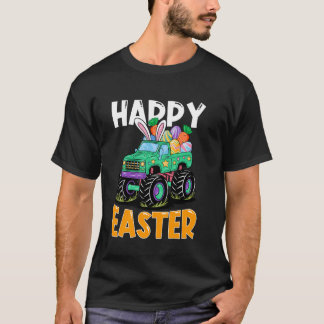 Funny Monster Truck & Bunny Ears Happy Easter Day  T-Shirt