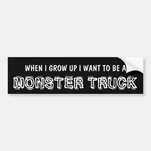Funny Monster Truck for Lifted 4x4 Bumper Sticker