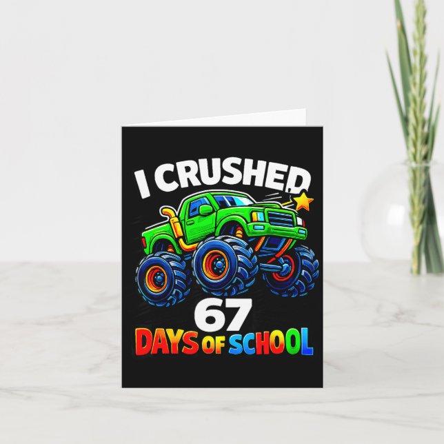 Funny Monster Truck Six Seven Meme Boys Kids Schoo Card (Front)