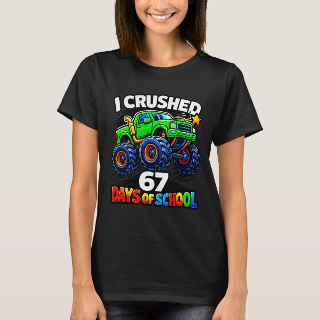 Funny Monster Truck Six Seven Meme Boys Kids Schoo T-Shirt (Front)