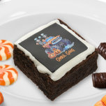 Funny Monster Truck Skeletons Ghoul Gang Halloween Brownie<br><div class="desc">Sink your fangs into our “Ghoul Gang” printed brownies, the perfect treat for any kids’ Halloween party or a spooky birthday celebration! These deliciously eerie delights are adorned with skeletons, bats, and a monster truck, making them a hit with the Boo Crew. The playful typography and orange and black theme...</div>