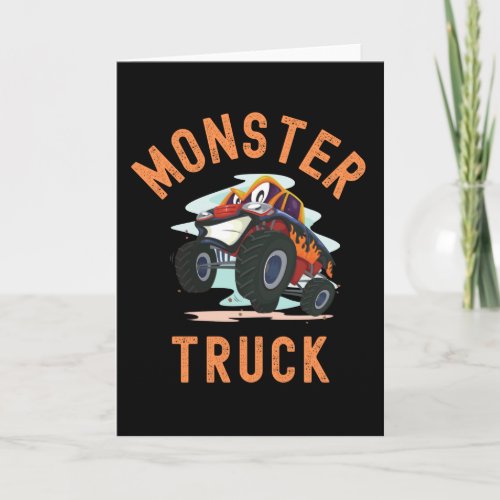 Funny Monster Truck With Face Card
