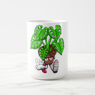 Funny Monstera Plant Cartoon Coffee Mug