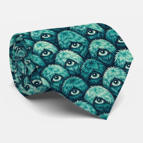 Funny Monsters | Abstract Furry Creatures Neck Tie