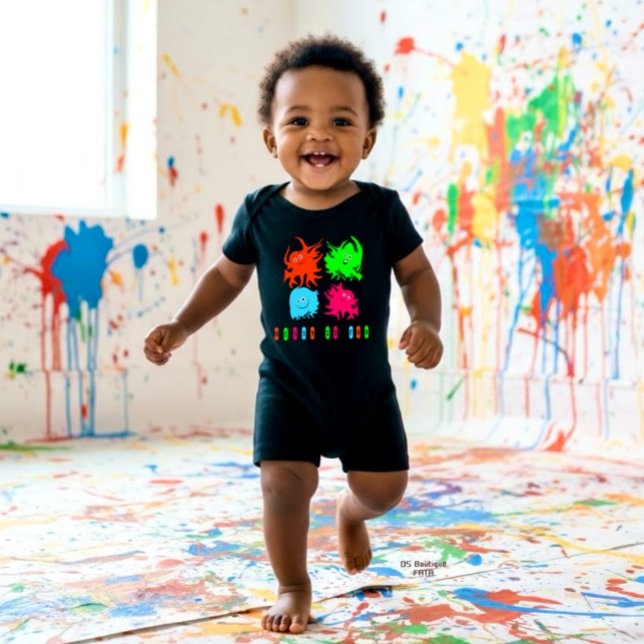 Funny monsters baby bodysuit (Creator Uploaded)