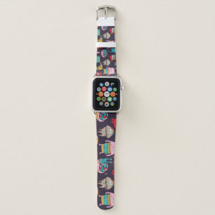 Funny Monsters Cartoon Seamless Pattern Apple Watch Band