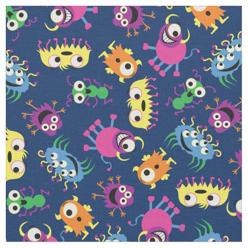 Funny Monsters Cute Kids Decor Fabric