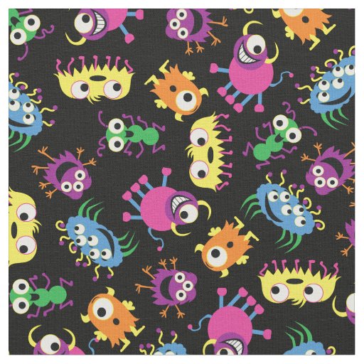 Funny Monsters Cute Kids Decor Fabric