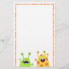 Funny monsters fun cartoon stationery for kids | Zazzle
