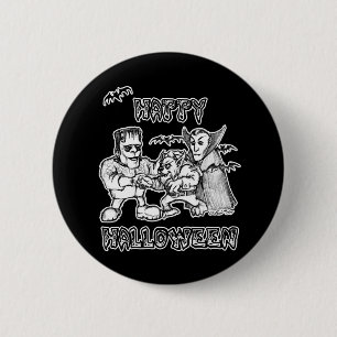 Funny Monsters - Happy Halloween Button