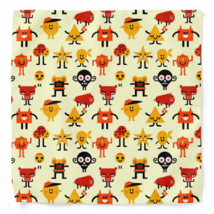 Funny monsters pattern bandana