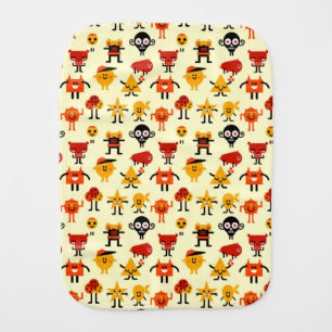 Funny monsters pattern burp cloth