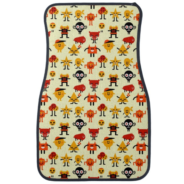 Funny monsters pattern car mat (Front)