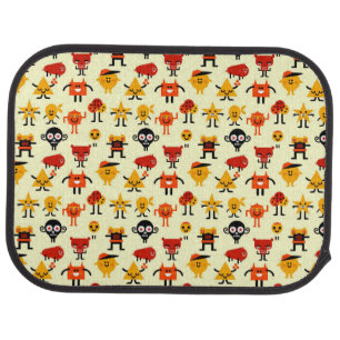 Funny monsters pattern car mat