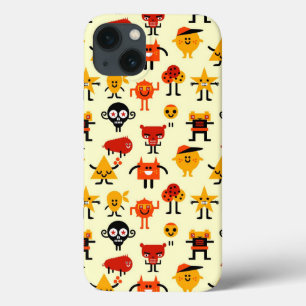 Funny monsters pattern iPhone 13 case