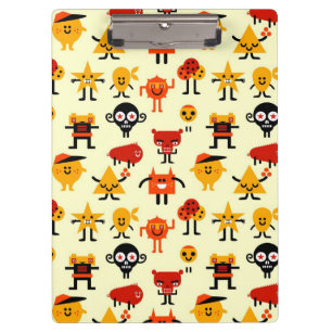 Funny monsters pattern clipboard