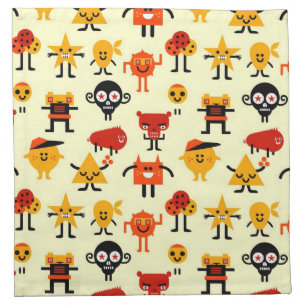 Funny monsters pattern cloth napkin