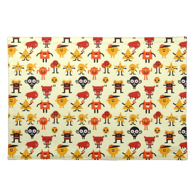 Funny monsters pattern cloth placemat (Front)