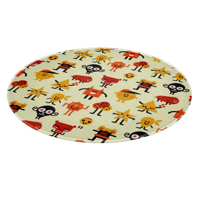 Funny monsters pattern cutting board (Corner)