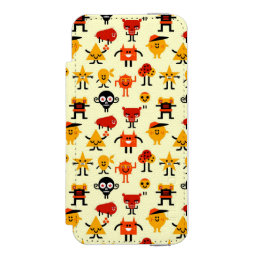 Funny monsters pattern wallet case for iPhone SE/5/5s