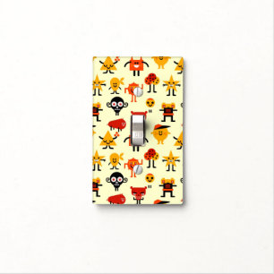 Funny monsters pattern light switch cover
