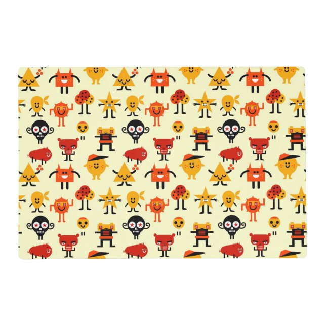 Funny monsters pattern placemat (Front)