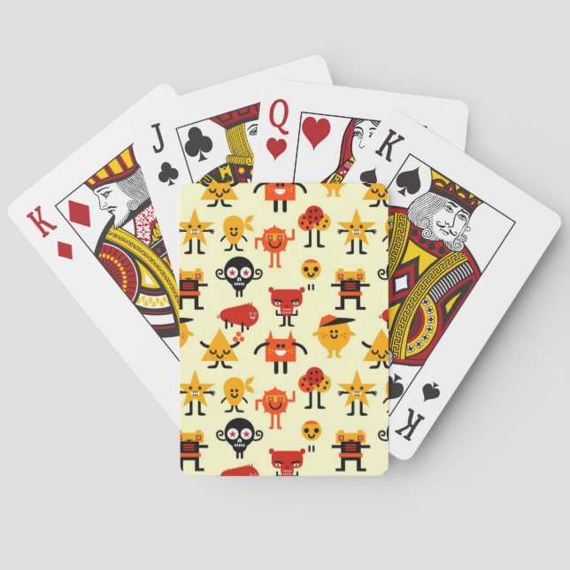 Funny monsters pattern poker cards (Back)