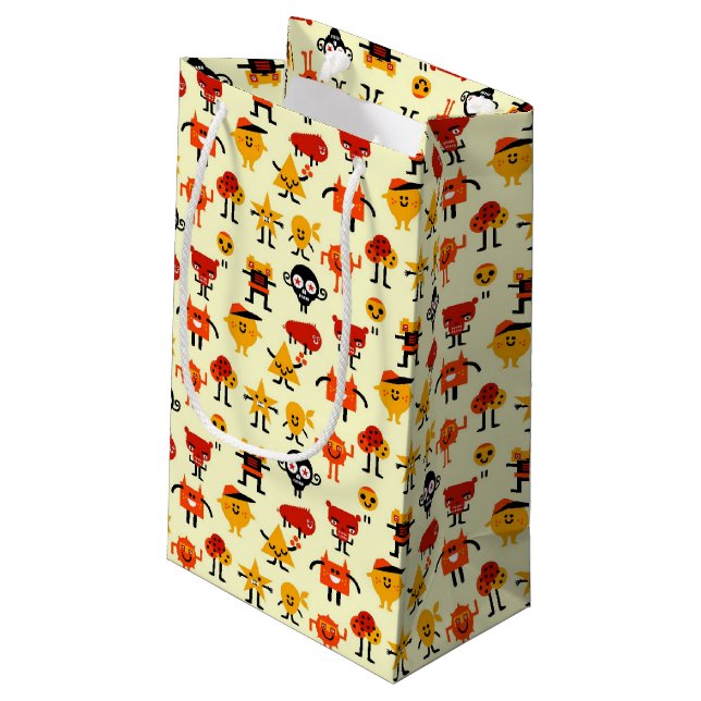 Funny monsters pattern small gift bag (Back Angled)