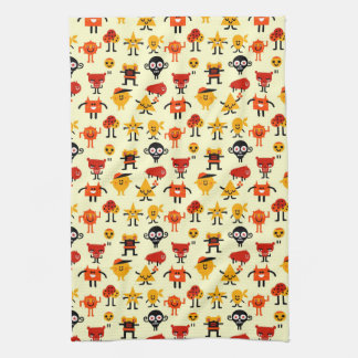 Funny monsters pattern towel