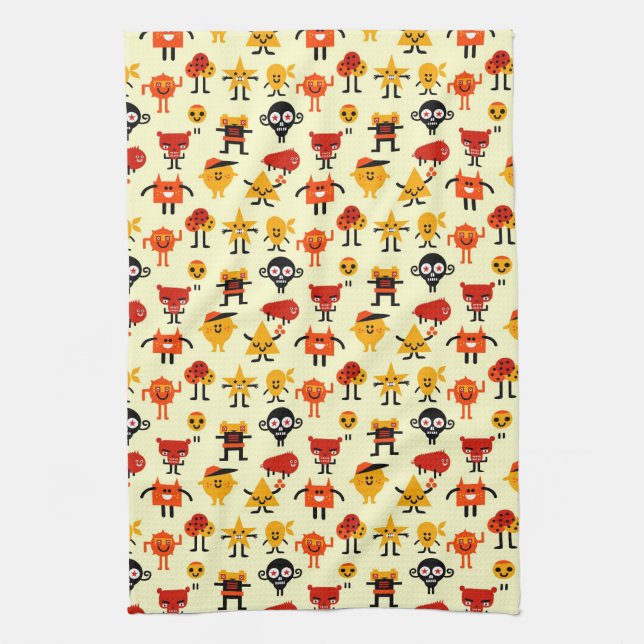 Funny monsters pattern towel (Vertical)