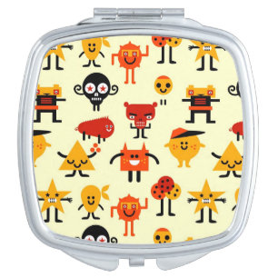 Funny monsters pattern vanity mirror