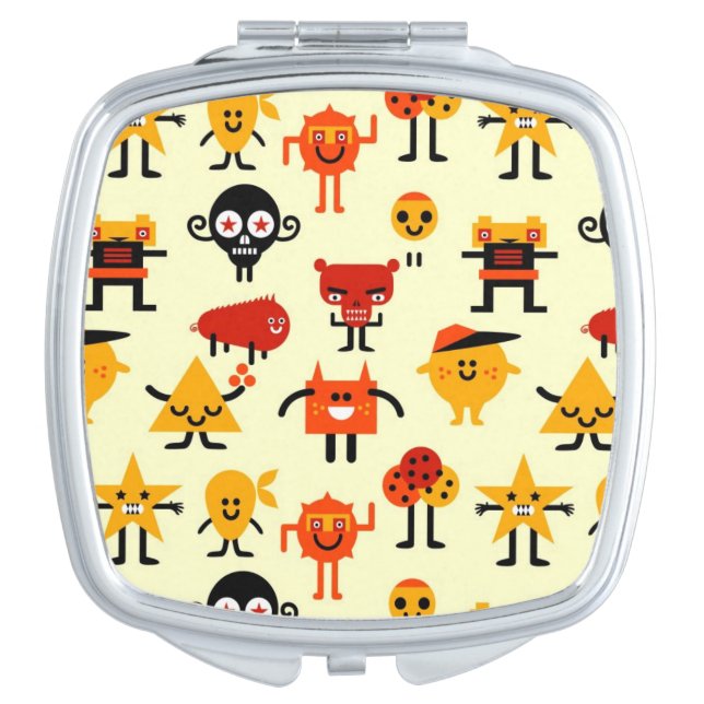 Funny monsters pattern vanity mirror (Front)