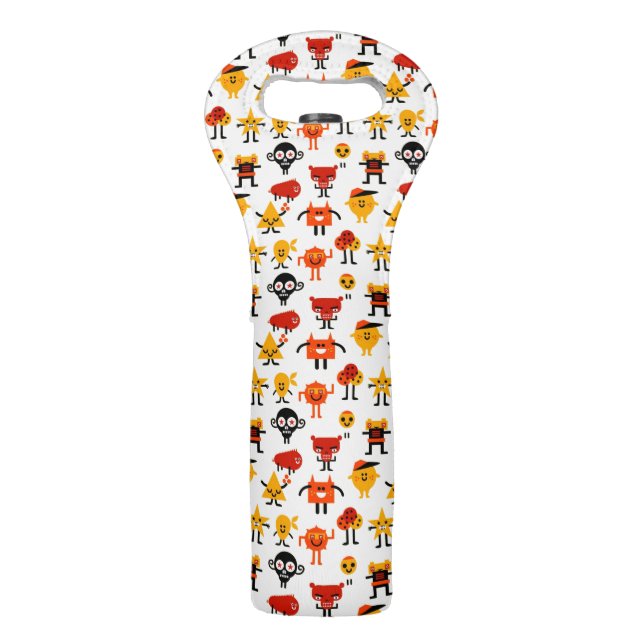 Funny monsters pattern wine bag (Front)