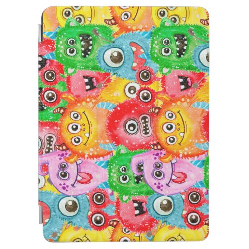 Funny Monsters Watercolor Seamless Pattern iPad Air Cover