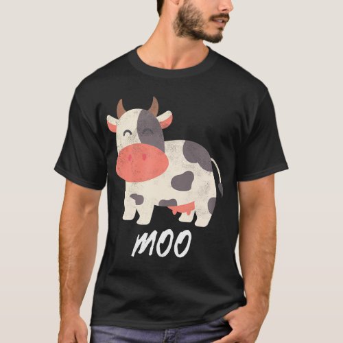 Funny Moo Kawaii Cow Farmer Farm Animal Country T_Shirt