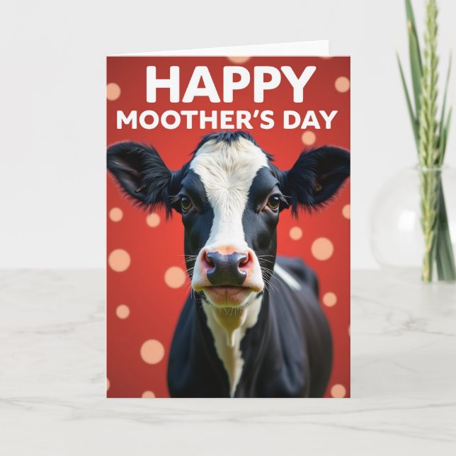 Funny Moo Mothers Day Card (Front)