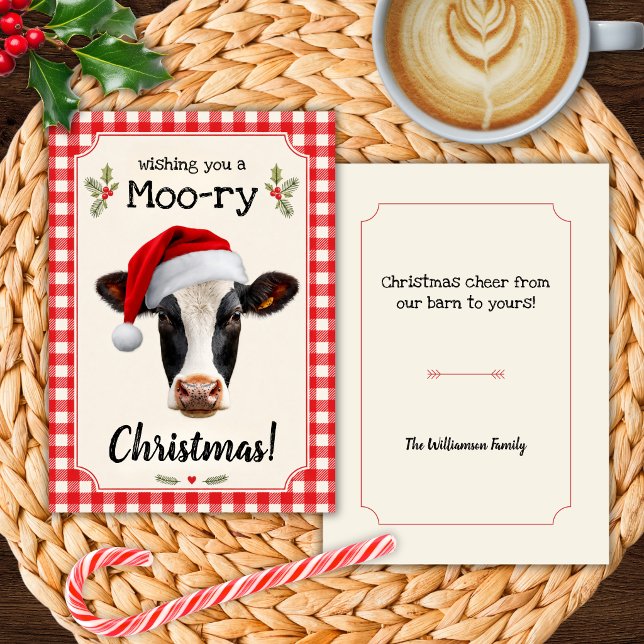Funny Moo-ry Christmas Christmas Card (Creator Uploaded)