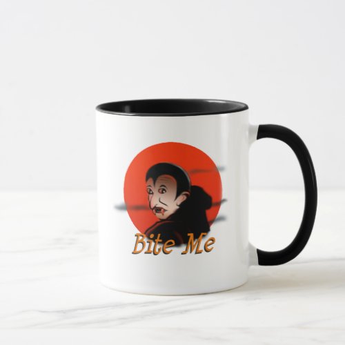 Funny Moody  Vampire Says Bite Me Halloween  Mug