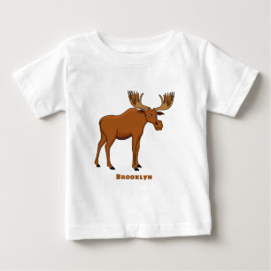Funny moose cartoon illustration baby T-Shirt