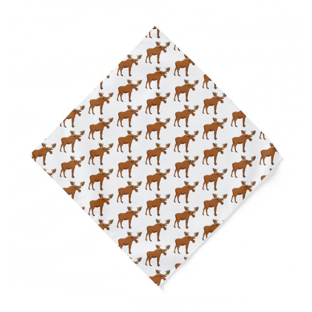 Funny moose cartoon illustration  bandana (Front)