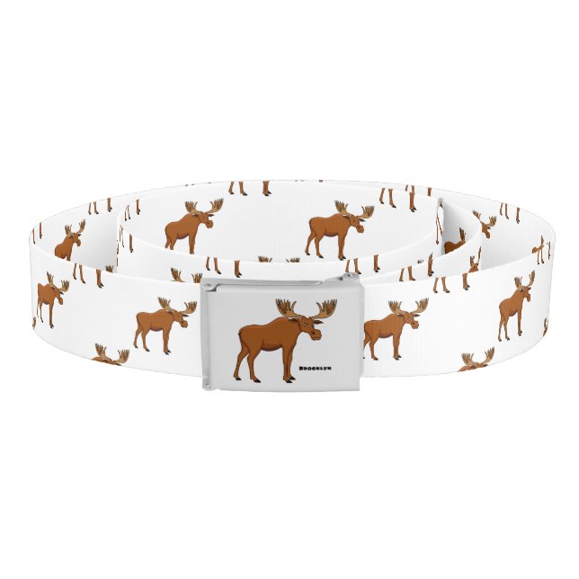 Funny moose cartoon illustration  belt (Coil)