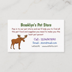 Funny moose cartoon illustration business card