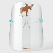 Funny moose cartoon illustration face shield (Front)