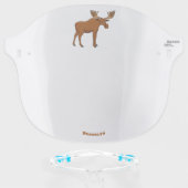 Funny moose cartoon illustration face shield (Front w/Glasses)