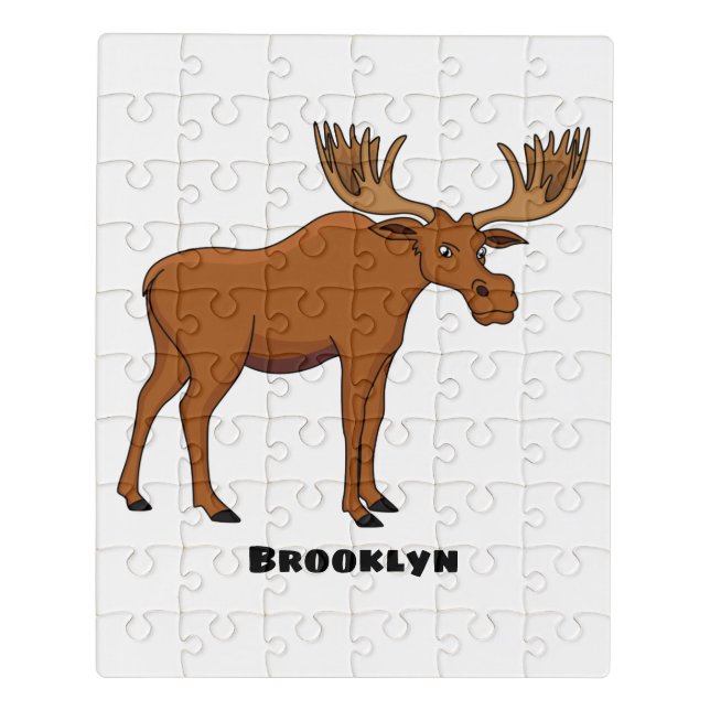 Funny moose cartoon illustration jigsaw puzzle (Puzzle Vertical)