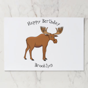 Funny moose cartoon illustration paper pad