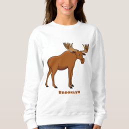 Funny moose cartoon illustration  sweatshirt