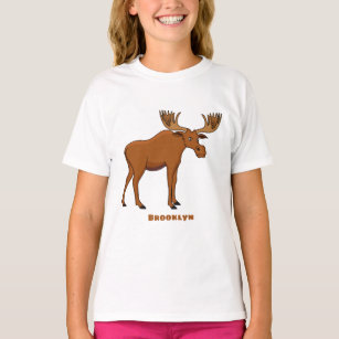 Funny moose cartoon illustration T-Shirt