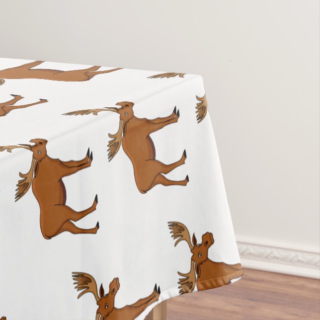 Funny moose cartoon illustration  tablecloth (In Situ)