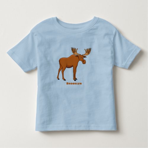 Funny moose cartoon illustration toddler t_shirt